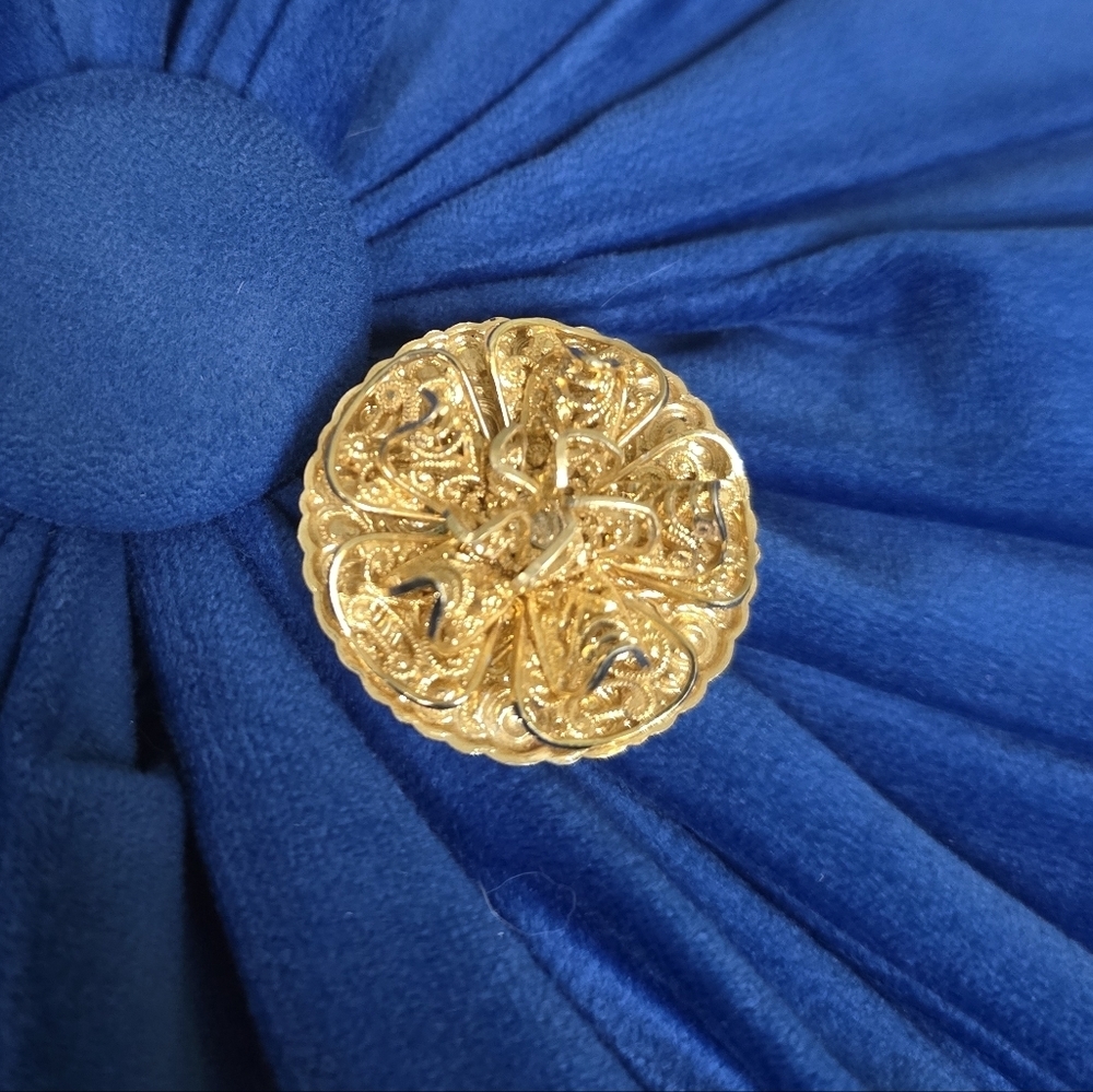 Vintage Western Germany Gold Floral Brooch Scarf Clip